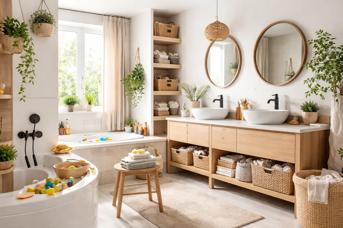 Comment organiser une salle de bain familiale au quotidien
